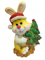 Копилка кролик с ёлкой 16см/ символ 2023 года/ подарок на новый год/ сувенир/93267В - Оптовая компания УДАЧА 96 Екатеринбург